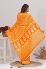 Load image into Gallery viewer, Mulmul Cotton Saree with Hand Block Print - Shivanya Handicrafts Women's Traditional Indian Wear