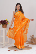 Load image into Gallery viewer, Mulmul Cotton Saree with Hand Block Print - Shivanya Handicrafts Women's Traditional Indian Wear