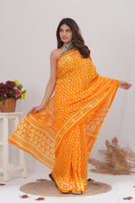 Load image into Gallery viewer, Mulmul Cotton Saree with Hand Block Print - Shivanya Handicrafts Women's Traditional Indian Wear