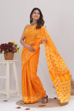 Load image into Gallery viewer, Mulmul Cotton Saree with Hand Block Print - Shivanya Handicrafts Women's Traditional Indian Wear