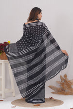 Load image into Gallery viewer, Mulmul Cotton Saree with Hand Block Print - Shivanya Handicrafts Women's Traditional Indian Wear