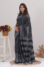 Load image into Gallery viewer, Mulmul Cotton Saree with Hand Block Print - Shivanya Handicrafts Women's Traditional Indian Wear
