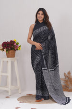Load image into Gallery viewer, Mulmul Cotton Saree with Hand Block Print - Shivanya Handicrafts Women's Traditional Indian Wear