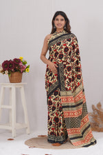 Load image into Gallery viewer, Mulmul Cotton Saree with Hand Block Print - Shivanya Handicrafts Women's Traditional Indian Wear