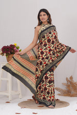 Load image into Gallery viewer, Mulmul Cotton Saree with Hand Block Print - Shivanya Handicrafts Women's Traditional Indian Wear