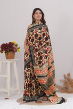 Load image into Gallery viewer, Mulmul Cotton Saree with Hand Block Print - Shivanya Handicrafts Women's Traditional Indian Wear