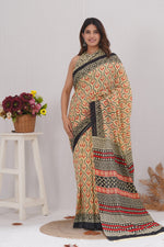 Load image into Gallery viewer, Mulmul Cotton Saree with Hand Block Print - Shivanya Handicrafts Women's Traditional Indian Wear
