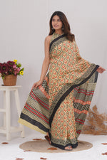 Load image into Gallery viewer, Mulmul Cotton Saree with Hand Block Print - Shivanya Handicrafts Women's Traditional Indian Wear