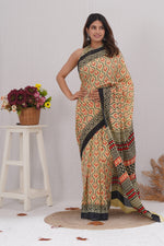 Load image into Gallery viewer, Mulmul Cotton Saree with Hand Block Print - Shivanya Handicrafts Women's Traditional Indian Wear