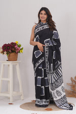 Load image into Gallery viewer, Mulmul Cotton Saree with Hand Block Print - Shivanya Handicrafts Women's Traditional Indian Wear