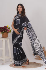 Load image into Gallery viewer, Mulmul Cotton Saree with Hand Block Print - Shivanya Handicrafts Women's Traditional Indian Wear