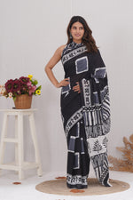 Load image into Gallery viewer, Mulmul Cotton Saree with Hand Block Print - Shivanya Handicrafts Women's Traditional Indian Wear