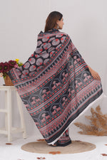 Load image into Gallery viewer, Mulmul Cotton Saree with Hand Block Print - Shivanya Handicrafts Women's Traditional Indian Wear