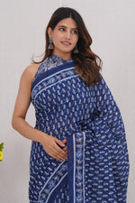 Load image into Gallery viewer, Mulmul Cotton Saree with Hand Block Print - Shivanya Handicrafts Women's Traditional Indian Wear
