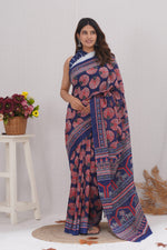 Load image into Gallery viewer, Mulmul Cotton Saree with Hand Block Print - Shivanya Handicrafts Women's Traditional Indian Wear