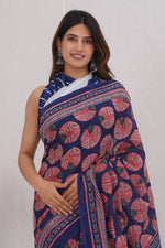 Load image into Gallery viewer, Mulmul Cotton Saree with Hand Block Print - Shivanya Handicrafts Women's Traditional Indian Wear
