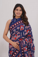 Load image into Gallery viewer, Mulmul Cotton Saree with Hand Block Print - Shivanya Handicrafts Women's Traditional Indian Wear