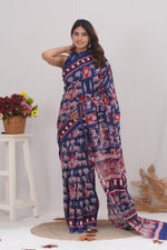 Load image into Gallery viewer, Mulmul Cotton Saree with Hand Block Print - Shivanya Handicrafts Women's Traditional Indian Wear