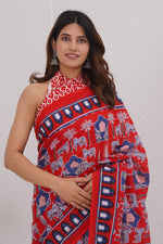 Load image into Gallery viewer, Mulmul Cotton Saree with Hand Block Print - Shivanya Handicrafts Women's Traditional Indian Wear