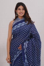 Load image into Gallery viewer, Mulmul Cotton Saree with Hand Block Print - Shivanya Handicrafts Women's Traditional Indian Wear
