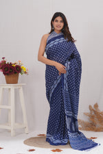 Load image into Gallery viewer, Mulmul Cotton Saree with Hand Block Print - Shivanya Handicrafts Women's Traditional Indian Wear