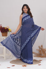 Load image into Gallery viewer, Mulmul Cotton Saree with Hand Block Print - Shivanya Handicrafts Women's Traditional Indian Wear