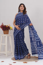 Load image into Gallery viewer, Mulmul Cotton Saree with Hand Block Print - Shivanya Handicrafts Women's Traditional Indian Wear