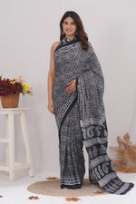 Load image into Gallery viewer, Mulmul Cotton Saree with Hand Block Print - Shivanya Handicrafts Women's Traditional Indian Wear