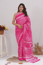 Load image into Gallery viewer, Mulmul Cotton Saree with Hand Block Print - Shivanya Handicrafts Women's Traditional Indian Wear