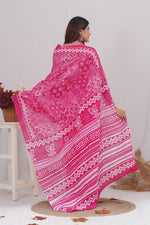 Load image into Gallery viewer, Mulmul Cotton Saree with Hand Block Print - Shivanya Handicrafts Women's Traditional Indian Wear