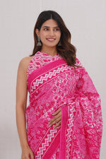 Load image into Gallery viewer, Mulmul Cotton Saree with Hand Block Print - Shivanya Handicrafts Women's Traditional Indian Wear