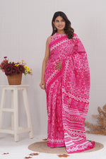 Load image into Gallery viewer, Mulmul Cotton Saree with Hand Block Print - Shivanya Handicrafts Women's Traditional Indian Wear