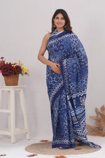 Load image into Gallery viewer, Mulmul Cotton Saree with Hand Block Print - Shivanya Handicrafts Women's Traditional Indian Wear