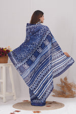 Load image into Gallery viewer, Mulmul Cotton Saree with Hand Block Print - Shivanya Handicrafts Women's Traditional Indian Wear