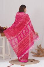 Load image into Gallery viewer, Mulmul Cotton Saree with Hand Block Print - Shivanya Handicrafts Women's Traditional Indian Wear