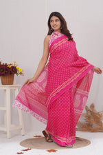 Load image into Gallery viewer, Mulmul Cotton Saree with Hand Block Print - Shivanya Handicrafts Women's Traditional Indian Wear