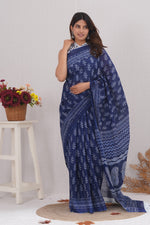 Load image into Gallery viewer, Mulmul Cotton Saree with Hand Block Print - Shivanya Handicrafts Women's Traditional Indian Wear