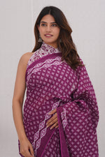 Load image into Gallery viewer, Mulmul Cotton Saree with Hand Block Print - Shivanya Handicrafts Women's Traditional Indian Wear