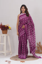 Load image into Gallery viewer, Mulmul Cotton Saree with Hand Block Print - Shivanya Handicrafts Women's Traditional Indian Wear