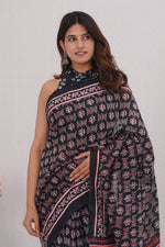 Load image into Gallery viewer, Mulmul Cotton Saree with Hand Block Print - Shivanya Handicrafts Women's Traditional Indian Wear