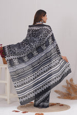 Load image into Gallery viewer, Mulmul Cotton Saree with Hand Block Print - Shivanya Handicrafts Women's Traditional Indian Wear