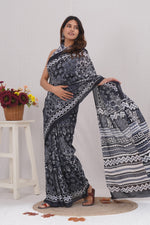 Load image into Gallery viewer, Mulmul Cotton Saree with Hand Block Print - Shivanya Handicrafts Women's Traditional Indian Wear