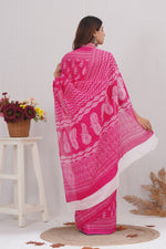 Load image into Gallery viewer, Mulmul Cotton Saree with Hand Block Print - Shivanya Handicrafts Women's Traditional Indian Wear