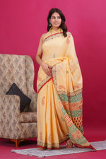 Load image into Gallery viewer, Mulmul Cotton Saree with Hand Block Print - Shivanya Handicrafts Women's Traditional Indian Wear