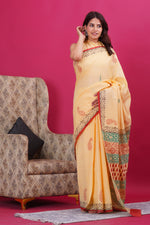 Load image into Gallery viewer, Mulmul Cotton Saree with Hand Block Print - Shivanya Handicrafts Women's Traditional Indian Wear