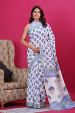 Load image into Gallery viewer, Mulmul Cotton Saree with Hand Block Print - Shivanya Handicrafts Women's Traditional Indian Wear