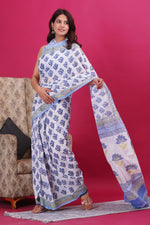 Load image into Gallery viewer, Mulmul Cotton Saree with Hand Block Print - Shivanya Handicrafts Women's Traditional Indian Wear