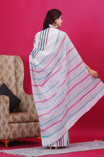 Load image into Gallery viewer, Mulmul Cotton Saree with Hand Block Print - Shivanya Handicrafts Women's Traditional Indian Wear