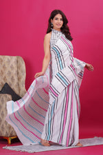 Load image into Gallery viewer, Mulmul Cotton Saree with Hand Block Print - Shivanya Handicrafts Women's Traditional Indian Wear