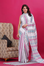 Load image into Gallery viewer, Mulmul Cotton Saree with Hand Block Print - Shivanya Handicrafts Women's Traditional Indian Wear
